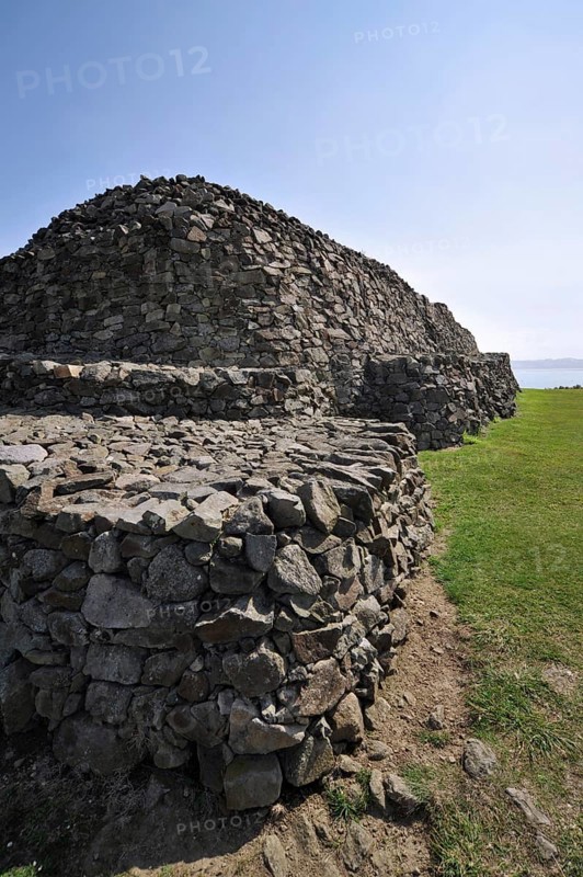 The Cairn of Barnenez, Barnenez Tumulus, Mound, a Neolithic monument near Plouezoc'h, Finistere, Brittany, France, Europe