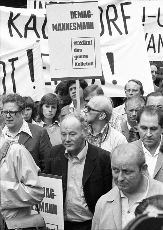 Concern for their jobs brought the Demag-Mannesmann workforce to the streets in protest on 13 July 1975 in Düsseldorf. The particular feature of the protest was the imminent closure of the plant in Kalletal, Germany, Europe