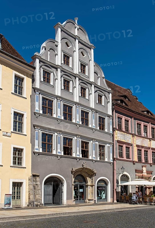 Gabled house with Renaissance facade, Lower Market Square, Untermarkt, Görlitz, Goerlitz, Germany, Europe