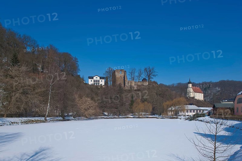 Tharandt Castle is the ruins of an important Spornburg for Saxon history on a mountain spur surrounded by the Schloitzbach stream and the Wild Weißeritz river in the town of Tharandt near Freital in the district of Saxon Switzerland-Eastern Ore Mountains. It is a site of 19th and 20th century castle romanticism
