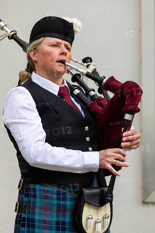 Bagpiper, musician, music concert, Sigmaringen, Baden-Württemberg, Germany, Europe