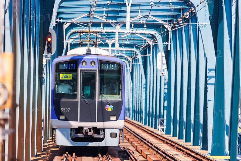 Regional train of the private railway Hanshin Electric Railway in Osaka, Japan, Asia