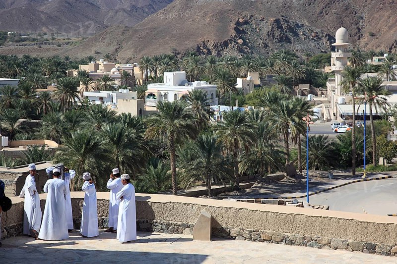 City panorama of Bahl seen from the fort. The oasis town of Bahla is one of the oldest royal cities in Oman