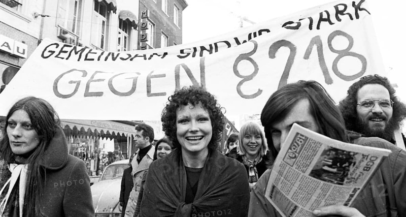 Several hundred woman and a few men turned out in Bonn on 15.2.1975 against § 218 and in favour of a time limit solution with actions on Muensterplatz, discussions and a demonstration in Bonn, Germany, Europe