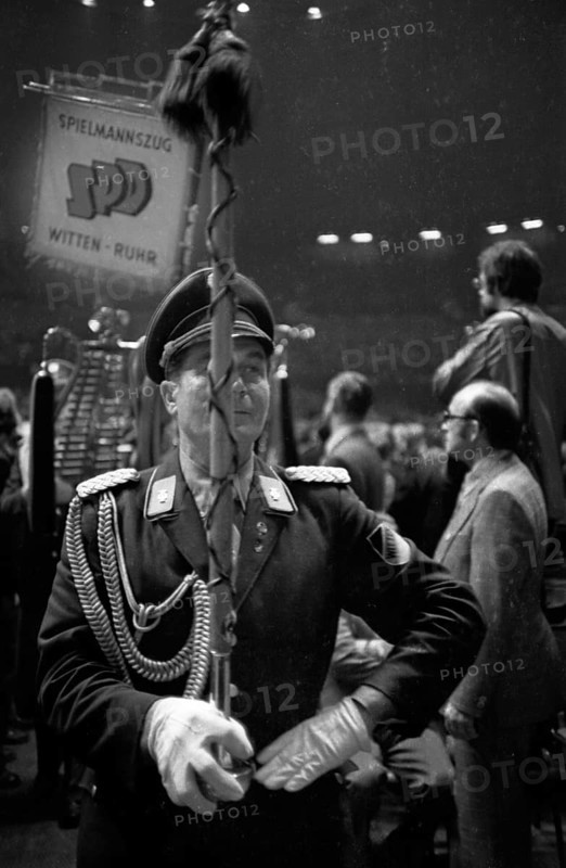 An election rally of the Social Democratic Party of Germany (SPD) on 23.4.1975 in the Westfalenhalle in Dortmund, Germany, Europe