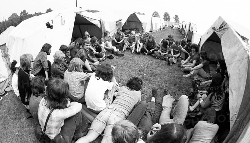 The camps of the DKP-affiliated children's and youth organisations Junge Pioniere and SDAJ at Whitsun 1975 on 17.05.1975 in Schermbeck, Germany, Europe
