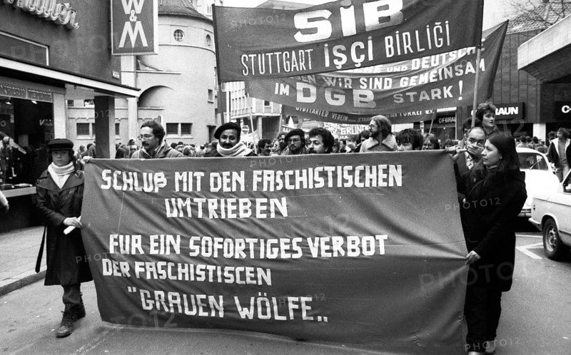 People affected by the Radical Decree and their friends demonstrated against occupational bans 02.02.1980 in Stuttgart, Germany, Europe