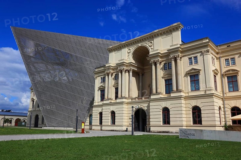Military History Museum of the German Armed Forces, main arsenal building with wedge, architect Daniel Libeskind, Dresden, Saxony, Germany, Europe