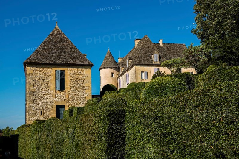 Boxwood garden, Les Jardins de Marqueyssac, Vezac, Dordogne, Périgord, Département Dordogne, Region Nouvelle-Aquitaine, France, Europe
