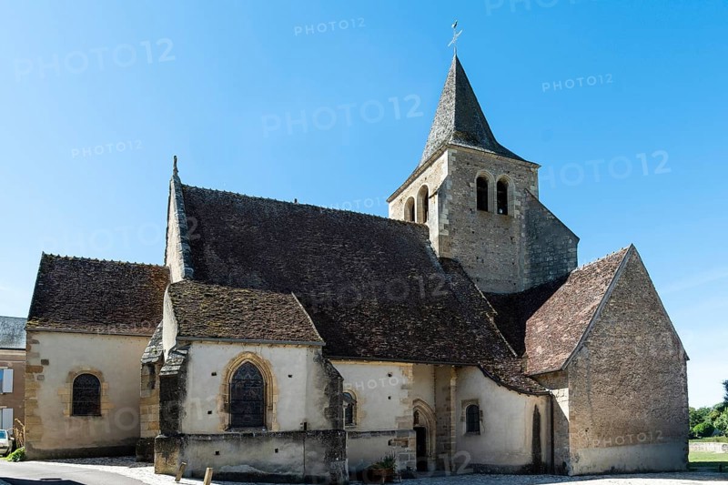 Land of Troncais. Ainay le Chateau. Saint Stephens Church, Allier department. Auvergne Rhone Alpes. France