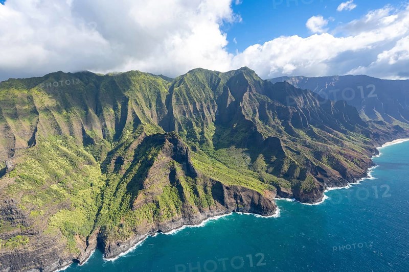 Aerial view Napali Coast, Kauai, Hawaii, USA, North America
