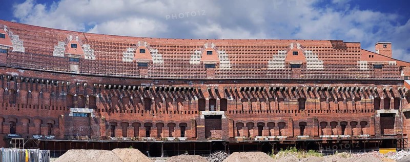 Detail of the Congress Hall in the inner courtyard, unfinished National Socialist monumental building on the Nazi Party Rally Grounds, Nuremberg, Middle Franconia, Bavaria, Germany, Europe