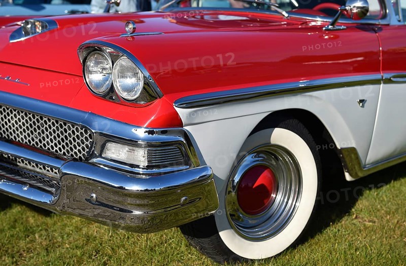 Ford Fairlane 500, Skyliner, 1958, with whitewall tyres, at a classic car meeting in Büsum, Germany, Europe