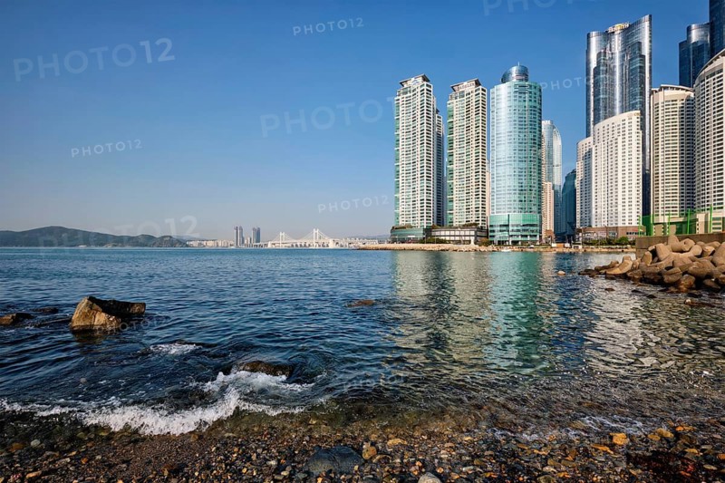 Marine city expensive and prestigious residential area skyscrapers in Busan, South Korea, Asia