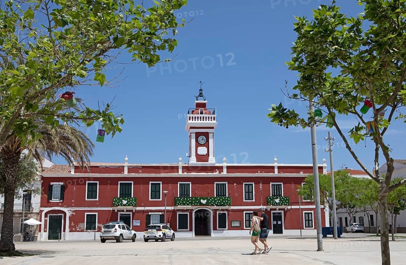 Police station at Placa de S'Esplanada, Es Castell, Mao, Mahon, Menorca, Spain, Europe
