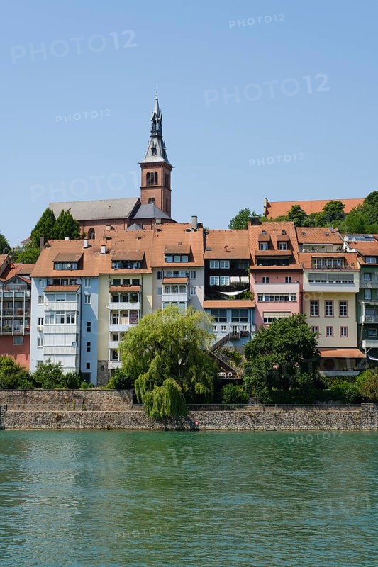 View of Laufenburg with Rhine, Black Forest, Baden-Württemberg, Germany, Europe