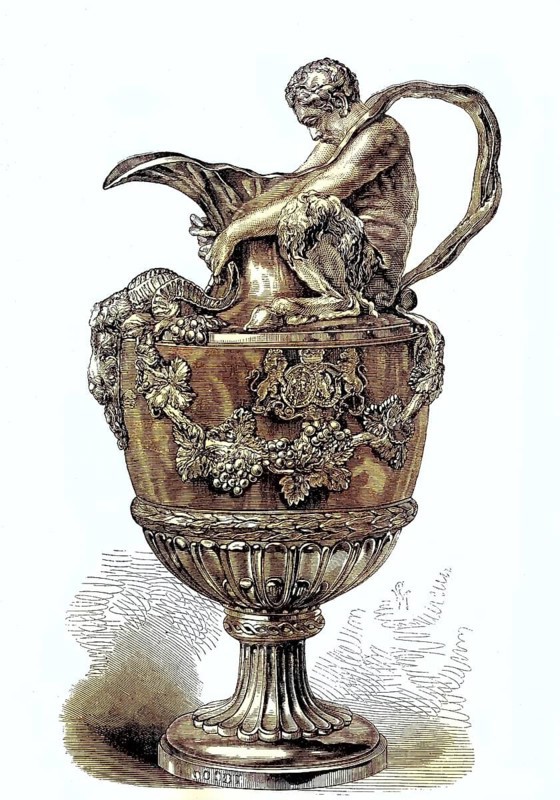 Chelsa vase, silver vase after a model by John Flaxman, 1807, England, Historic, digitally restored reproduction of an original 19th century pattern, exact original date unknown