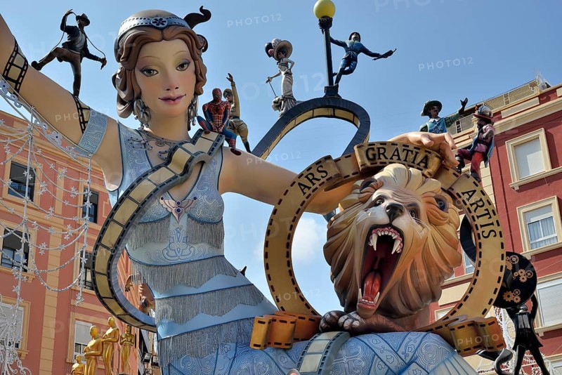 Falla papier-mache figures, Fallas festival, Valencia, Spain, Europe