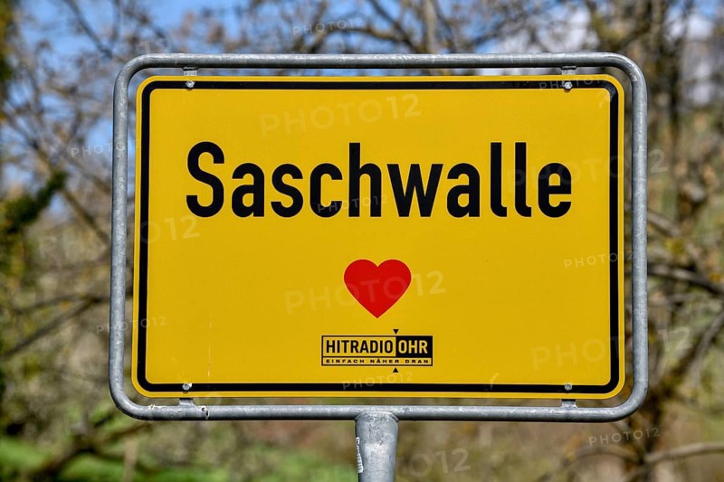 Place name sign Saschwalle, dialect, Baden, Sasbachwalden, Ortenaukreis, Black Forest, Baden-Württemberg, Germany, Europe