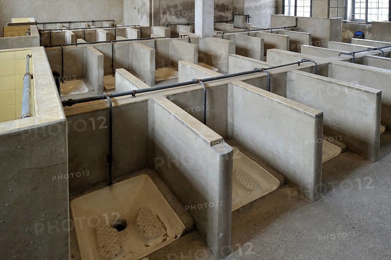 Toilet room at Fort Breendonk, Belgium, Europe