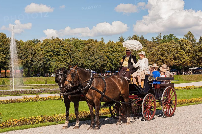 Historical Hunting and Carriage Gala, in the Palace Park, Schleißheim Palace, Upper Bavaria, Bavaria, Germany, Europe