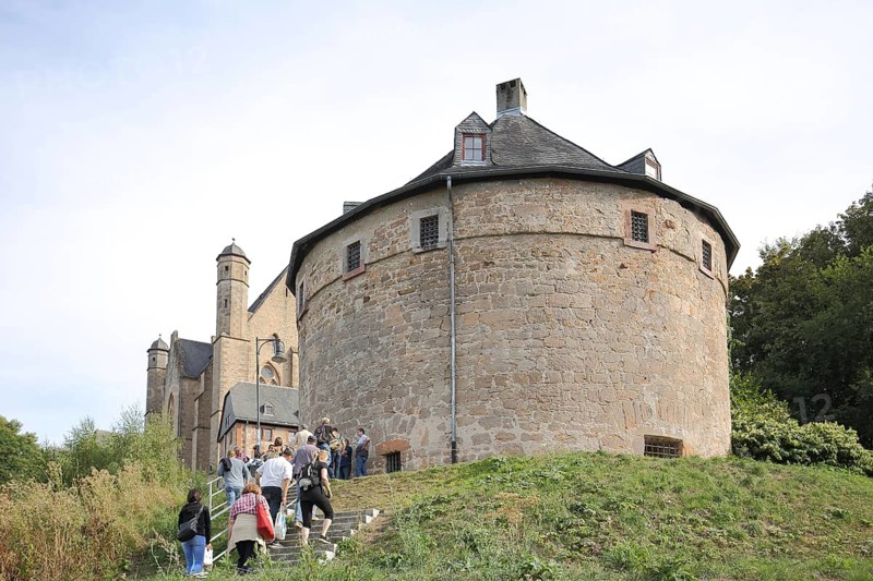 Witches' tower at the castle built 11th century, bulwark, Marburg, Hesse, Germany, Europe