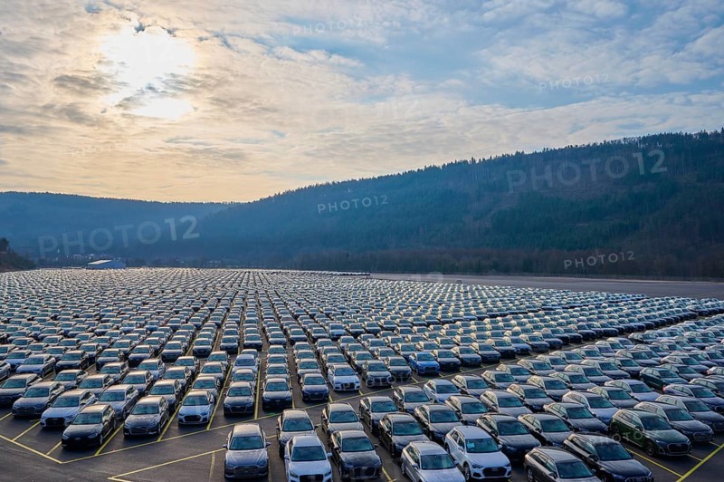 Large number of cars on assembly point, Brand Audi, Germany, Europe