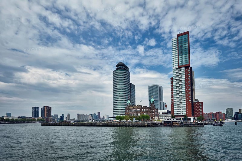 ROTTERDAM, THE NETHERLANDS, MAY 11, 2017: View of Rotterdam famous Hotel New York former Holland America Inn the former head office of the Holland America Line in Rottertdam on Nieuwe Maas river