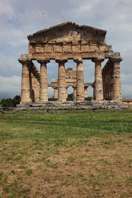 The Athenaion, Temple of Ceres or Temple of Athena in Paestum, Campania, Italy, Europe