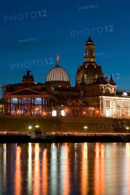 Dresden silhouette in the evening