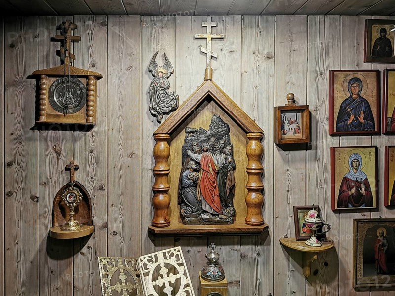 Church of the Orthodox parish of St Nektarios in Bischofsheim a. d. Rhön, Rhoen, district of Rhön-Grabfeld, Lower Franconia, Bavaria, Germany, for editorial use only, Europe