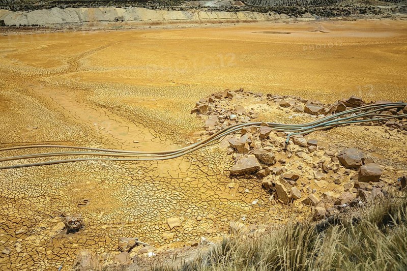 Slag, remains of open pit mines, Alto de Ticlio, Peru, South America