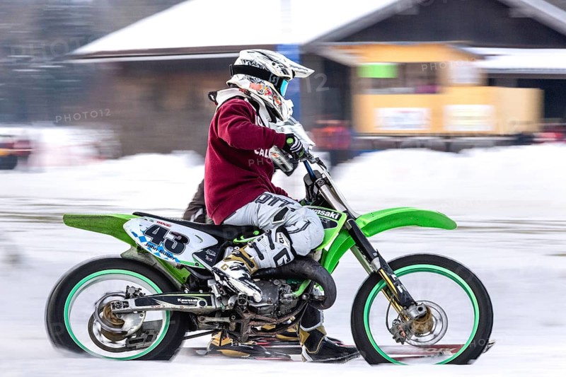 Skijoring, motorbike, snow, competition, motorsport, lenggries, Bavaria, Germany, Europe