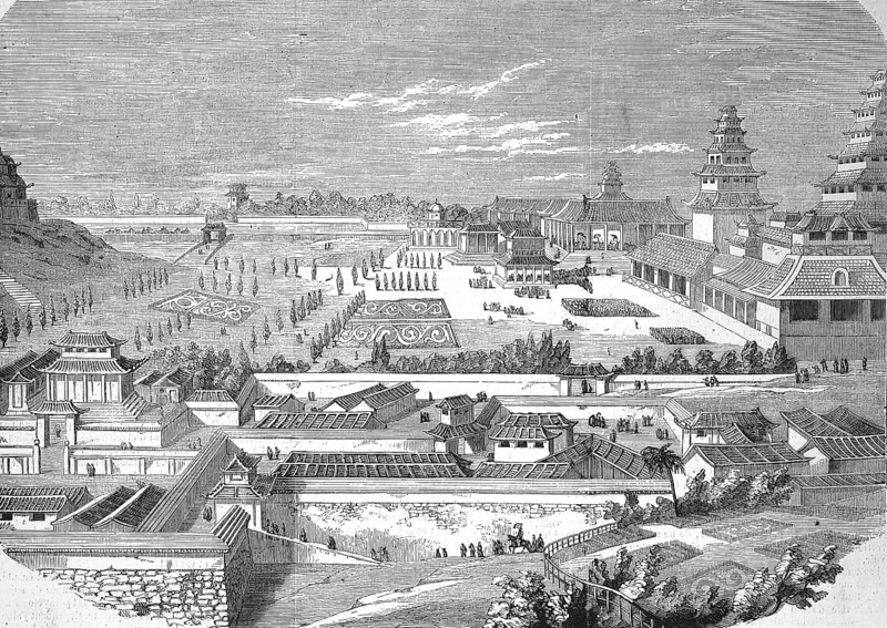 The Palace of Taicoun a Jeddo, Emperor of Tokyo, 1869, Japan, Historic, digitally restored reproduction of a 19th century original, Asia
