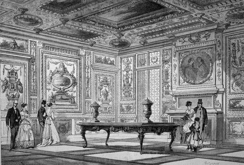 The Cabinet of Sully, Arsenal, Castle of Sully-sur-Loire, Loire Valley, 1869, France, Historic, digitally restored reproduction of a 19th century original, exact original date unknown, Europe