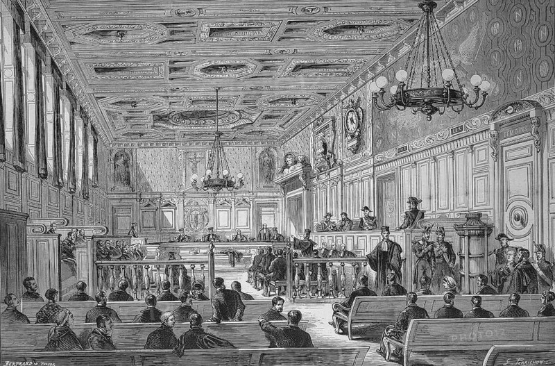 The New Hall of the Jury Court of the Seine Department in 1869, France, Historic, digitally restored reproduction of a 19th century original, Europe