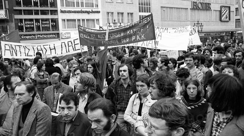 Students, called by the Association of German Student Bodies (VDS), Cypriots and friends of Cyprus demonstrated in Bonn on 19.7.1974 against the Turkish invasion, Germany, Europe