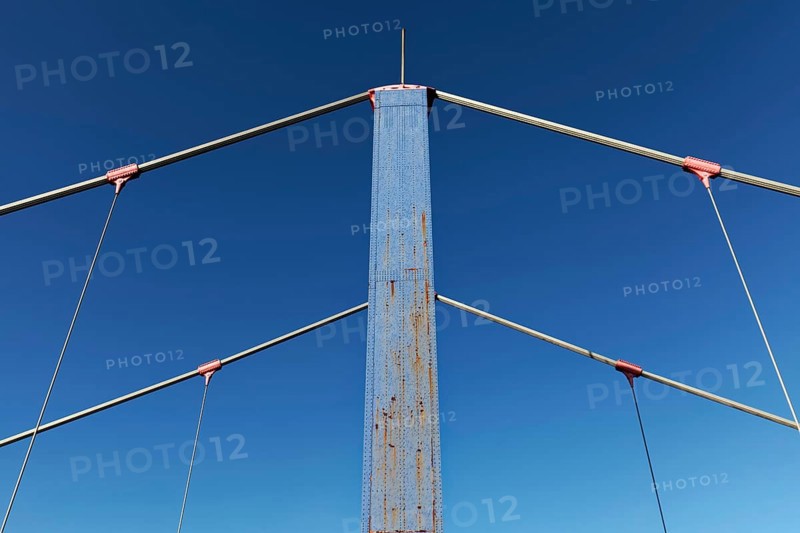Pylon of the Friedrich-Ebert-Bridge, drawbridge from 1954, Rhine Bridge, Duisburg, North Rhine-Westphalia, Germany, Europe