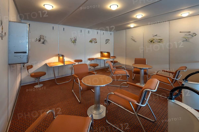 Replica of the saloon in the Zeppelin LZ 129 Hindenburg, Lake Constance Air and Space Museum, Friedrichshafen, Baden-Württemberg, Germany, Europe