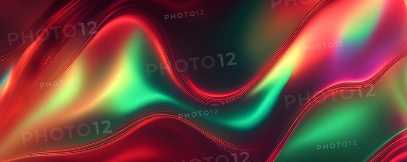 Abstract holographic background with swirling iridescent vibrant colors, AI generated