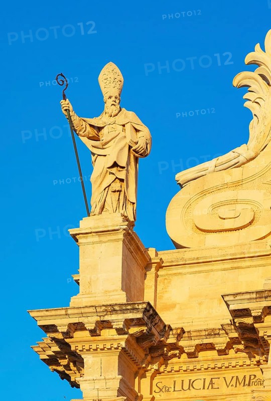Syracuse Cathedral facade, Ortygia, Syracuse, Sicily, Italy, Europe