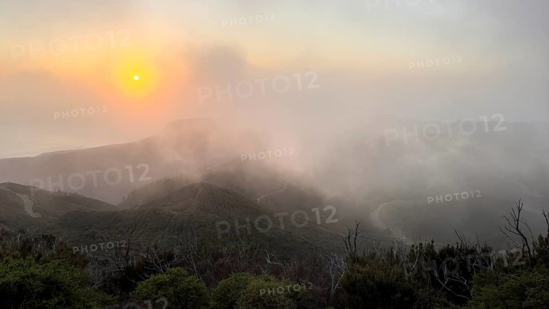 Sunset, view from the mountain Alto de Garajonay, Garajonay National Park, La Gomera, Canary Island, Spain, Europe