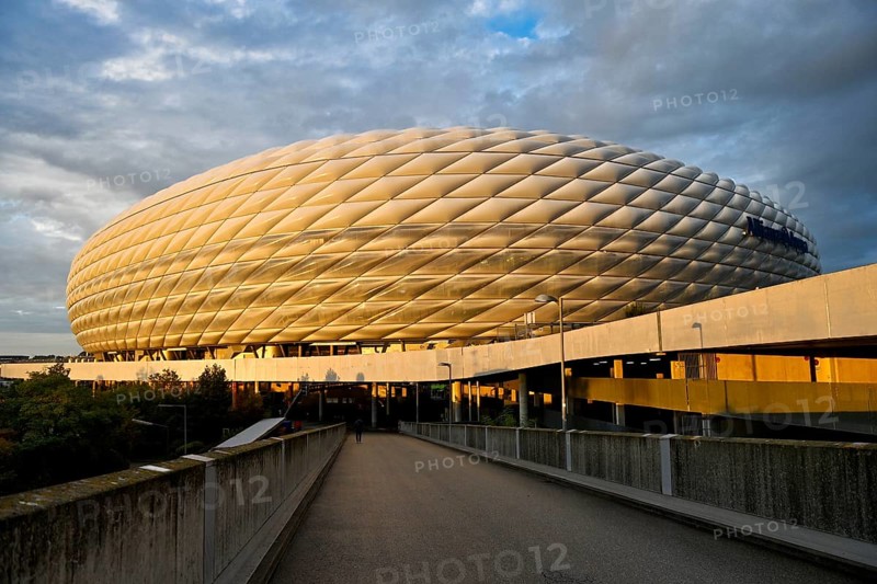 Stadium in the evening light, UEFA Nations League international match between Germany and the Netherlands, Allianz Arena, Munich, Bavaria, Germany, Europe