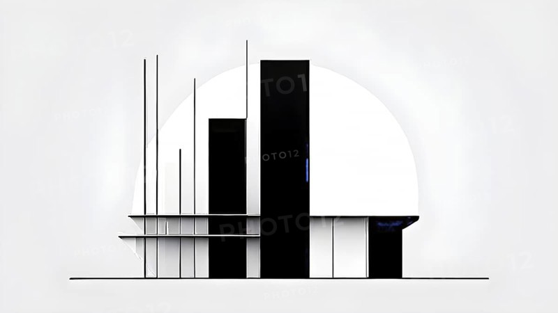 Minimalist abstract wallpaper illustration symbolizing architecture in simple geometric shapes, AI generated