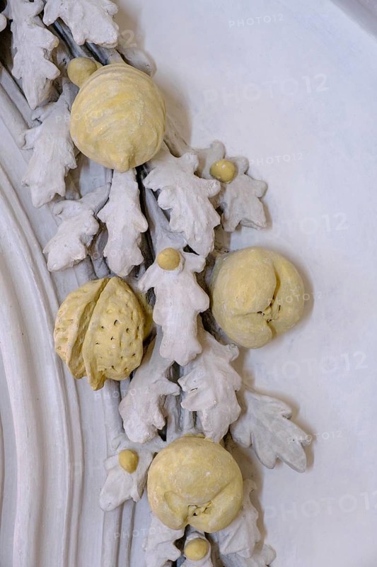 Stucco, status after restoration 2024, St Kilian's parish church, Bad Heilbrunn, Upper Bavaria, Bavaria, Germany, Europe