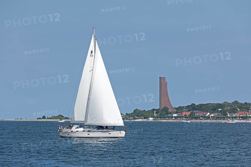 Sailboat, Naval Memorial, Laboe, Kieler Woche, Kiel Fjord, Kiel, Schleswig-Holstein, Germany, Europe