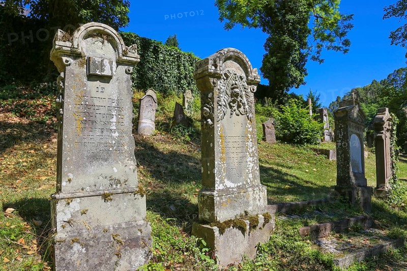Jewish cemetery Haigerloch, created 1803, gravestones, inscription, Jewish community, Judaism, cultural monument, Haigerloch, Zollernalbkreis, Baden-Württemberg, Germany, Europe