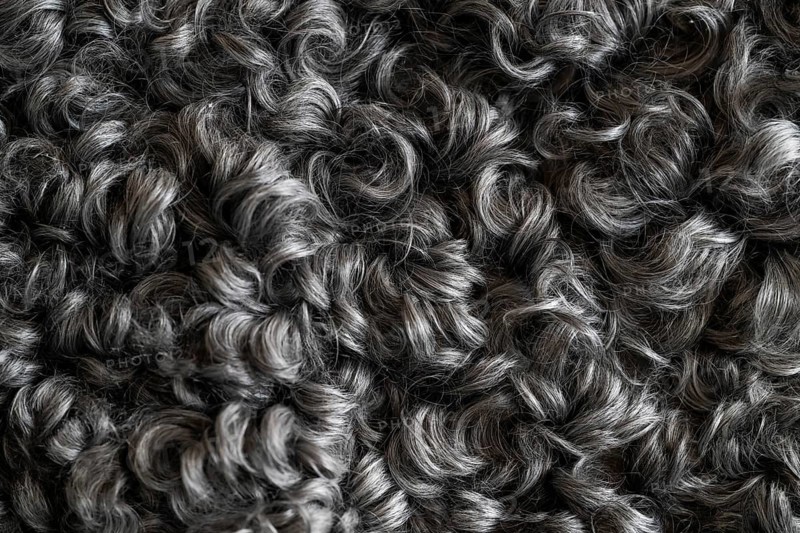 Black and white curly lambskin, close-up, Gotland sheep, Gotland Island, Sweden, Europe