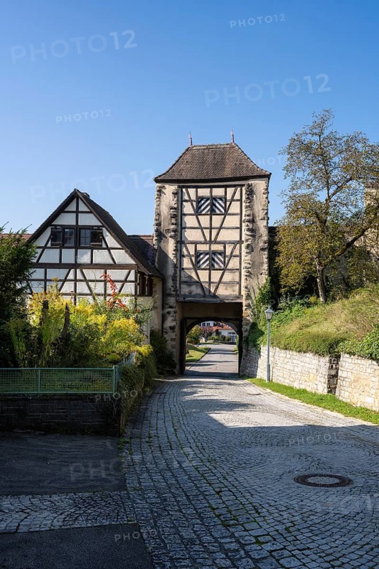 Lower Tor tor, the historic town gate of Aach in Hegau, district of Constance, Baden-Württemberg, Germany, built around 1150, Europe