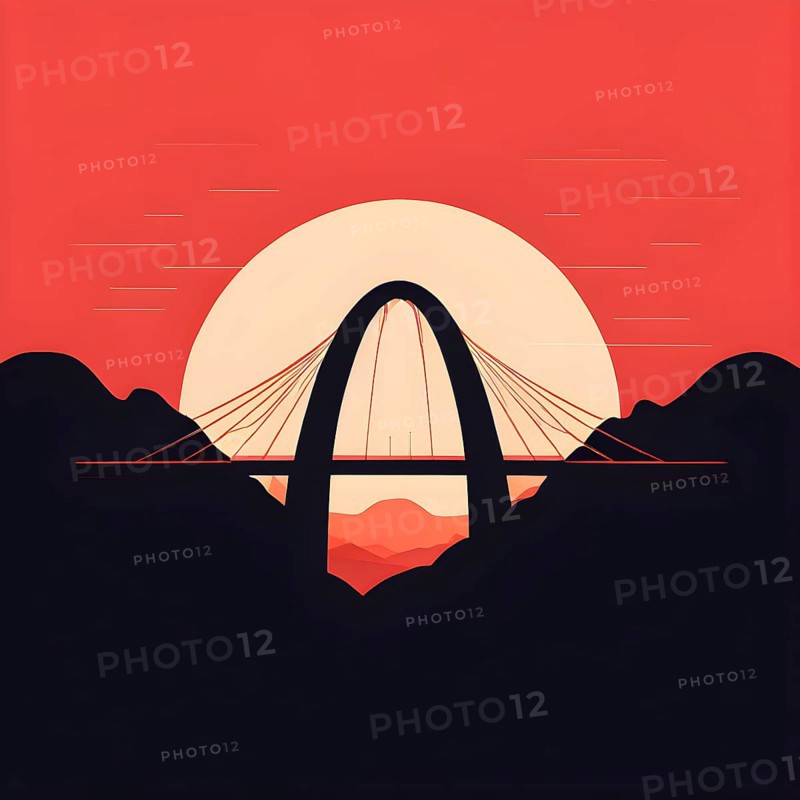 Minimalist abstract wallpaper illustration symbolizing architecture in simple geometric shapes, AI generated